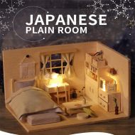 PSFS Mini DIY Doll House Japanese Plain Room DIY Miniature Dollhouse Kit Time Apartment DIY Dollhouse Kit, Factory Outlet
