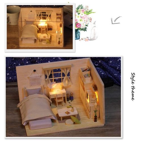  PSFS Mini DIY Doll House Japanese Plain Room DIY Miniature Dollhouse Kit Time Apartment DIY Dollhouse Kit, Factory Outlet