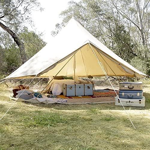  Psyclone Tents Removable Floor 4 Windows 5m/16.4ft Luxury Outdoor All Weather 8-10 Person Cotton Canvas Yurt Large Bell Tent for Family Camping Glamping Hiking and Festivals