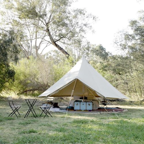  Psyclone Tents Removable Floor 4 Windows 4m/13.12ft Luxury Outdoor All Weather 6-8 Person Cotton Canvas Yurt Medium Bell Tent for Family Camping Glamping Hiking and Festivals