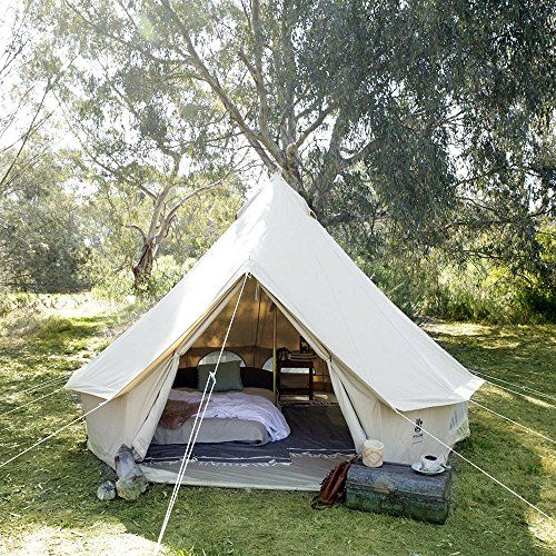  Psyclone Tents Fixed Floor Extra Windows 4m/13.12ft Luxury Outdoor All Weather 6-8 Person Cotton Canvas Yurt Medium Bell Tent for Family Camping Glamping Hiking and Festival