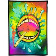 Marke: PSYWORK PSYWORK Schwarzlicht Stoffposter Neon Happy Joint, 0,5x0,7m