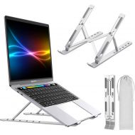 [아마존베스트]PTUNA Laptop Stand, Laptop Holder Riser Portable Adjustable Computer Tablet Stand, Aluminum Alloy Foldable Laptop Stand Compatible MacBook Air Pro, HP More 10-15.6 Laptops & Tablet(Silve