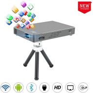 [아마존 핫딜] [아마존핫딜]PTVDISPLAY Mini Video hd Projector-Portable Movie Phone dlp Projector, Support WiFi, Bluetooth, with HDMI in/USB/SD Slot.