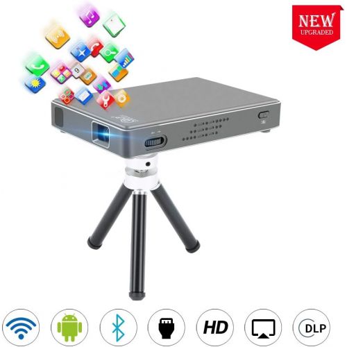  [아마존 핫딜] [아마존핫딜]PTVDISPLAY Mini Video hd Projector-Portable Movie Phone dlp Projector, Support WiFi, Bluetooth, with HDMI in/USB/SD Slot.