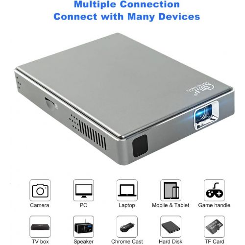  [아마존 핫딜] [아마존핫딜]PTVDISPLAY Mini Video hd Projector-Portable Movie Phone dlp Projector, Support WiFi, Bluetooth, with HDMI in/USB/SD Slot.