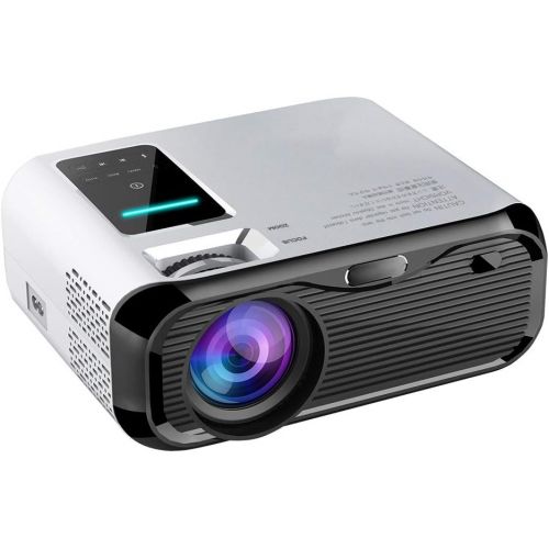  PTVDISPLAY Mini Portable WiFi Projector, Video Bluetooth Projector with 30000 Hours LED Lamp Life, 720P Native,1080P Supported, Android System, HDMI, VGA, TF, AV, USB, Compatible w