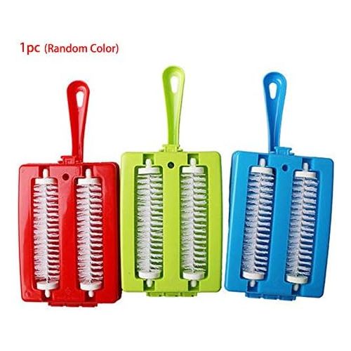  [아마존베스트]PUAK523 Carpet Cleaning Brush Multifunctional Handheld Double Roller for Sofa, Carpets, Crumb Dust Hair Cleaning Brush