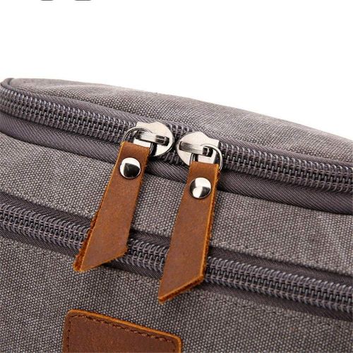  PUEEPDEE Travel Makeup Case Mens Travel Toiletry Bag Canvas Leather Cosmetic Makeup Organizer Shaving Case Makeup Boxes (Color : Gray)