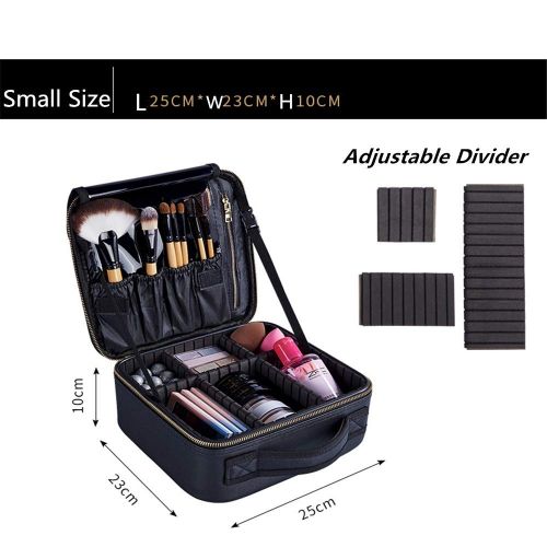  PUEEPDEE Travel Makeup Case Portable Travel Makeup Bag Makeup Case Mini Trip Organizer Storage Box (White&Black) Makeup Boxes (Size : L)