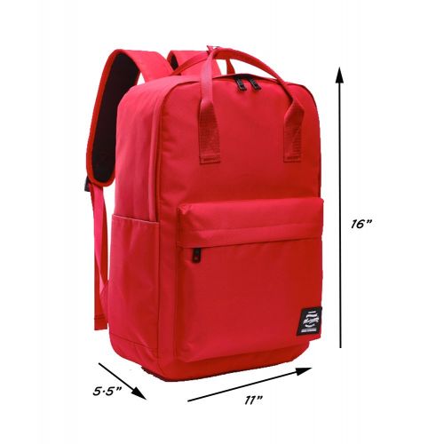  PULAMA Pulama Solid Color Backpack Top Handle School Bag Canvas Shoulders Bag Yellow