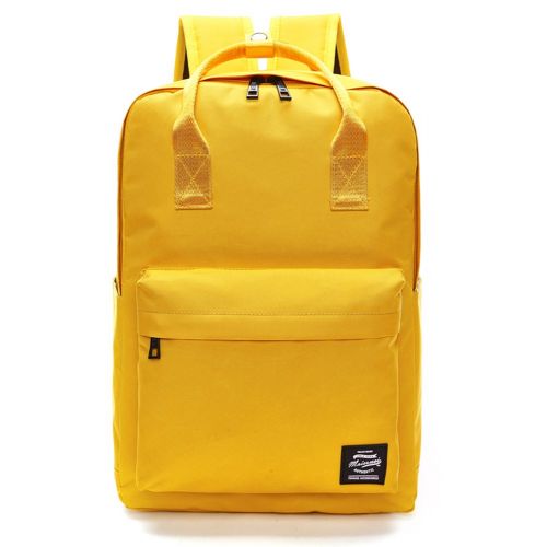  PULAMA Pulama Solid Color Backpack Top Handle School Bag Canvas Shoulders Bag Yellow