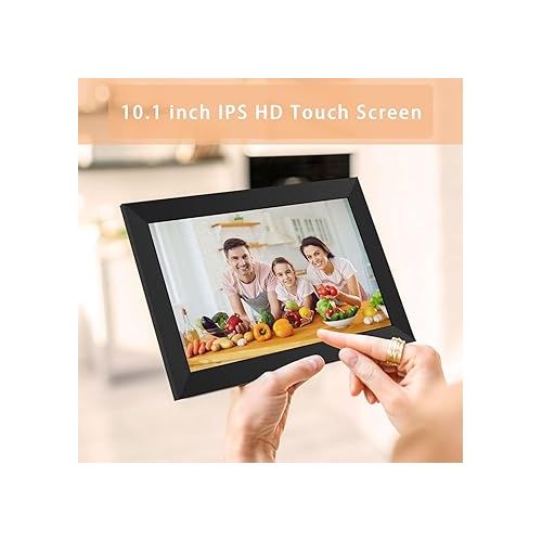  Digital Picture Frame,10.1 Inch WiFi Cloud Photo Frame, 1280 * 800 IPS HD Touch Screen, Auto-Rotate, Wall-mountable, 32GB Storage, Share photos and videos remotely Anytime via Uhale app
