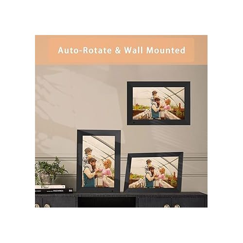  Digital Picture Frame,10.1 Inch WiFi Cloud Photo Frame, 1280 * 800 IPS HD Touch Screen, Auto-Rotate, Wall-mountable, 32GB Storage, Share photos and videos remotely Anytime via Uhale app