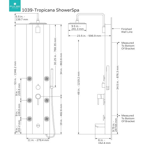  Pulse 1039W-BN Tropicana Shower Spa, Brushed Nickel