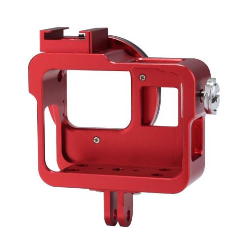  PULUZ fuer GoPro HERO7(2018) Schutzgehaeuse Cage, fuer GoPro HERO6/5Schutzgehaeuse, Gehaeuse Shell CNC Aluminiumlegierung Schutzkaefig mit 52mm UV Objektiv fuer GoPro HERO7 6 5