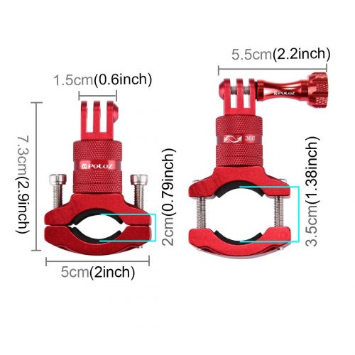  PULUZ Puluz Fahrrad Lenker-Halterung, 360Grad, aus Aluminium mit Schraube fuer GoPro Hero5Session/5/4,Session/4/3+/3/2/1, Xiaoyi Sport-Kamera
