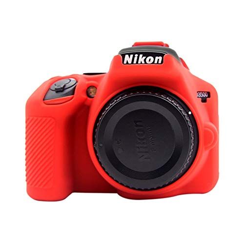  PULUZ Silicone Camera Case Protective Cover Skin for Nikon D3500 Digital SLR Camera (Red)