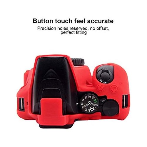  PULUZ Silicone Camera Case Protective Cover Skin for Nikon D3500 Digital SLR Camera (Red)