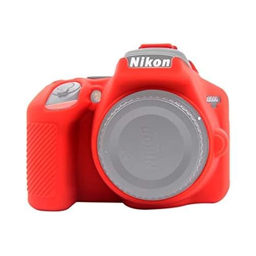  PULUZ Silicone Camera Case Protective Cover Skin for Nikon D3500 Digital SLR Camera (Red)