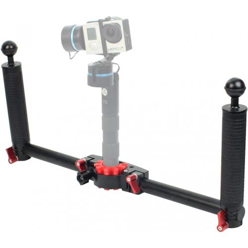  PULUZ Dual Handheld Grip Handheld Handlebar Aluminum Alloy Stabilizer for DJI Ronin-S/MOZA/Zhi Yun/FeiyuTech Gimbal