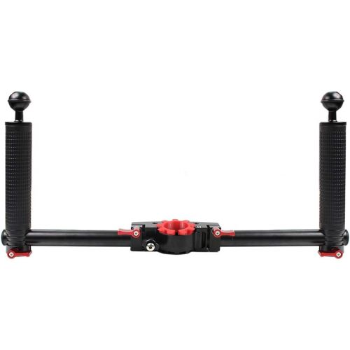  PULUZ Dual Handheld Grip Handheld Handlebar Aluminum Alloy Stabilizer for DJI Ronin-S/MOZA/Zhi Yun/FeiyuTech Gimbal