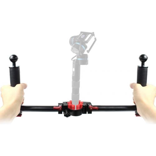  PULUZ Dual Handheld Grip Handheld Handlebar Aluminum Alloy Stabilizer for DJI Ronin-S/MOZA/Zhi Yun/FeiyuTech Gimbal