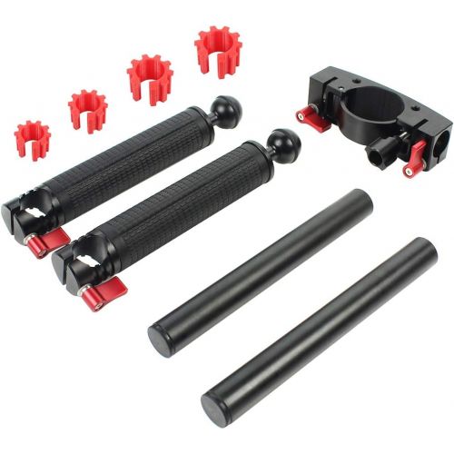  PULUZ Dual Handheld Grip Handheld Handlebar Aluminum Alloy Stabilizer for DJI Ronin-S/MOZA/Zhi Yun/FeiyuTech Gimbal