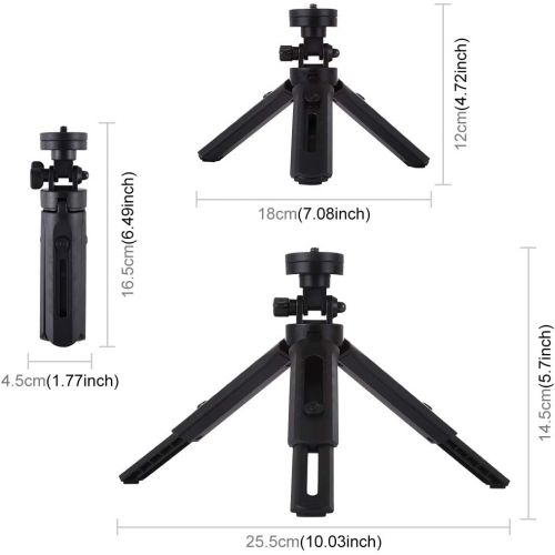  PULUZ Pocket 5-Mode Adjustable Tripod Desktop Tabletop Tripod Stand with 1/4 inch Screw for DJI OSMO Mobile 2 /Feiyu Gimbal/Gopro/Cellphones/DSLR Camera/Projector