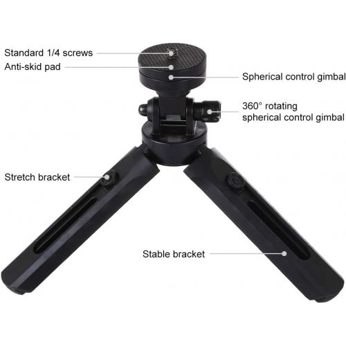  PULUZ Pocket 5-Mode Adjustable Tripod Desktop Tabletop Tripod Stand with 1/4 inch Screw for DJI OSMO Mobile 2 /Feiyu Gimbal/Gopro/Cellphones/DSLR Camera/Projector