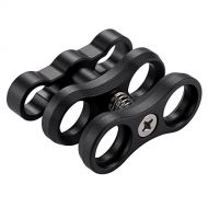 PULUZ 1” Ball Clamp 2 Mount Hole Clip Adapter for Diving Underwater Arm System Diving Tray GoPro LED Light