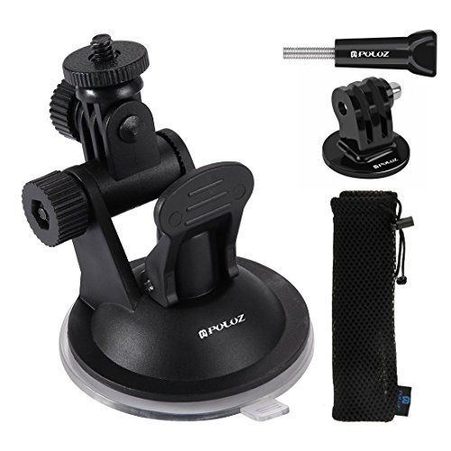 PULUZ Car Suction Cup Mount with Screw Tripod Mount Adapter Storage Bag for GoPro HERO4 / 3+ / 3/2 / 1