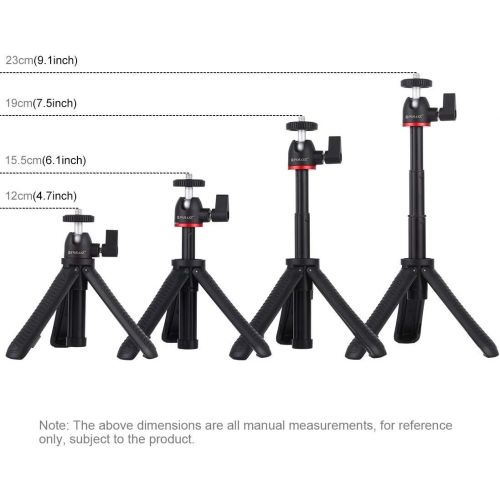  PULUZ Mini Tripod Holder Compatible with iPhone/GoPro/Ringlight Portable Desktop Tripod Stand with Phone Clamp & Tripod Adapter & Long Screw Phone Holder Stand