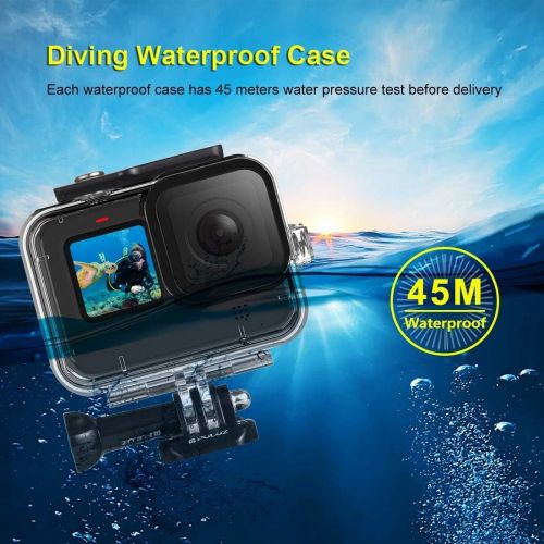  PULUZ 45m Underwater Diving Case Cover for GoPro HERO9 Black Waterproof Housing Protective Case with Buckle Basic Mount Screw for GoPro HERO9 Black Accessory