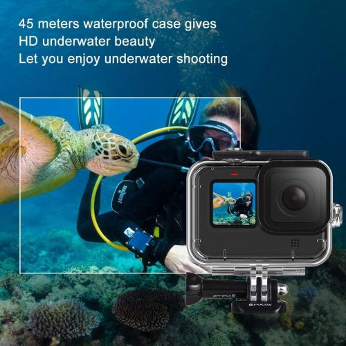  PULUZ 45m Underwater Diving Case Cover for GoPro HERO9 Black Waterproof Housing Protective Case with Buckle Basic Mount Screw for GoPro HERO9 Black Accessory