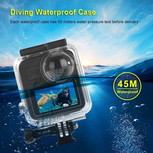  PULUZ 45m Waterproof Housing Case?for Gopro Max Action Camera, Underwater Diving Protective Shell?Diving Case for Gopro Max with Buckle Basic Mount & Screw