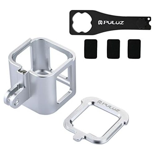  PULUZ Housing Case Shell CNC Aluminum Alloy Protective Cage with Insurance Frame for GoPro HERO5 Session / HERO4 Session (Silver)