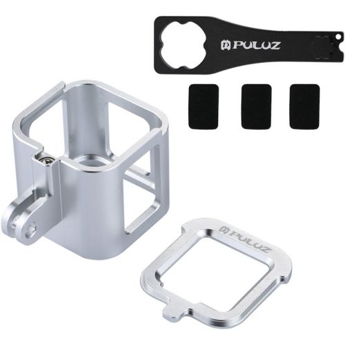  PULUZ Housing Case Shell CNC Aluminum Alloy Protective Cage with Insurance Frame for GoPro HERO5 Session / HERO4 Session (Silver)