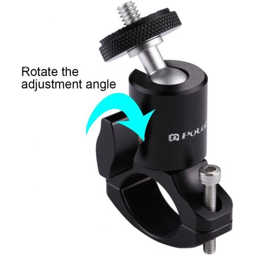  PULUZ Bike Aluminum Handlebar Tripod Ball Head Adapter Mount for DJI Osmo Action/GoPro Hero 7 / Hero 6 / Hero 5 Hero 4 Session Xiaoyi MiJia Sport Camera