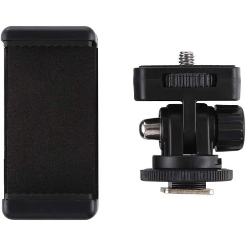  PULUZ Phone Holder Camera Thread Cold Shoe Tripod Mount Adapter with 1/4 inch Screw & Phone Clamp?for GoPro Hero 7 6 5,DJI OSMO Action,iPhone X 8 7 6 Samsung Ring Light Photography