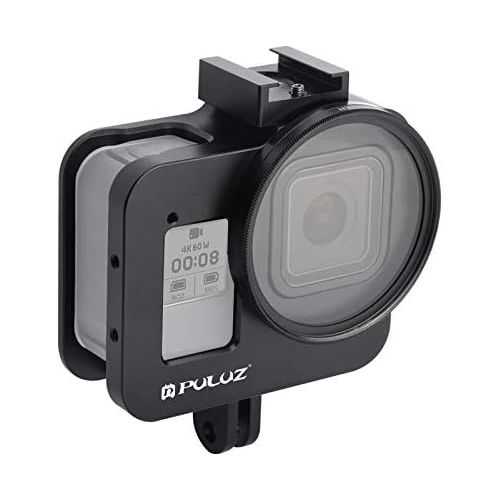  PULUZ Aluminium Housing Case Alloy Protective Skeleton Frame with 52mm UV Lens for GoPro Hero 8 Black Action Camera Black Protective Cage