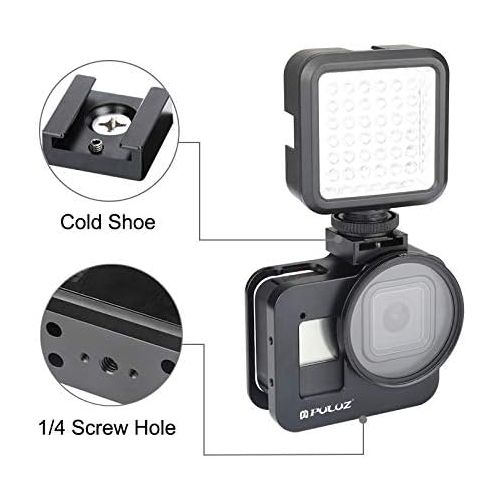  PULUZ Aluminium Housing Case Alloy Protective Skeleton Frame with 52mm UV Lens for GoPro Hero 8 Black Action Camera Black Protective Cage