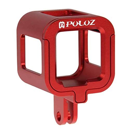  PULUZ Housing Case Shell CNC Aluminum Alloy Protective Cage with Insurance Frame for GoPro HERO4 Session(Red)