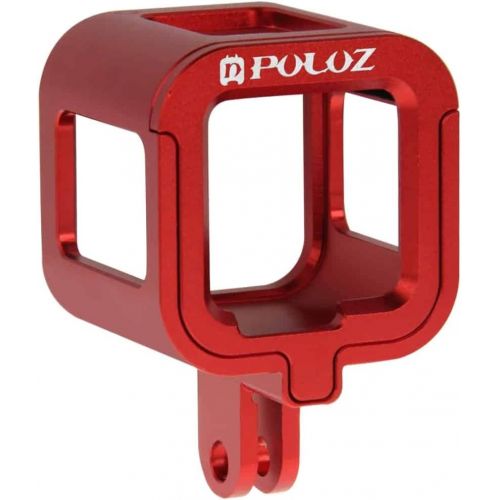  PULUZ Housing Case Shell CNC Aluminum Alloy Protective Cage with Insurance Frame for GoPro HERO4 Session(Red)