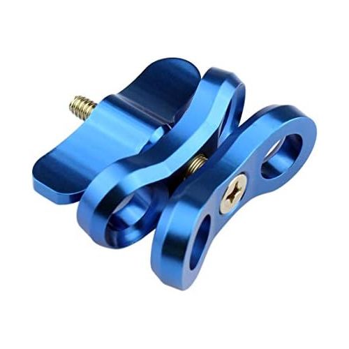  PULUZ 1inch Underwater Ball Clamp 2 Mount Hole Clip Adapter CNC Aluminum Alloy Click for Diving Underwater Arm System Diving Tray DJI Osmo Action GoPro LED Light (Blue)