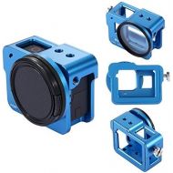 PULUZ Housing Shell Case CNC Aluminum Alloy Protective Cage with Insurance Frame & 52mm UV Lens for Hero 7 Black New Hero (2018) Hero 6 5 (Blue)