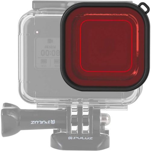  PULUZ Diving Lens Filters Accessories for GoPro Hero 8 Black, Square Waterproof Housing Diving Color Lens Filter for GoPro Hero 8 Black Action Camera (Red)