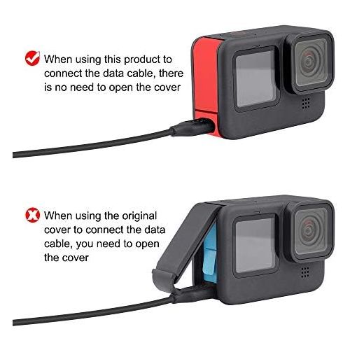  PULUZ Metal Side Door Battery Cover for GoPro Hero 9 Black Replacement, Aluminum Alloy Removable Battery Case Cover Protective Type-C Charging Port Adapter Repair Part Camera Vlog