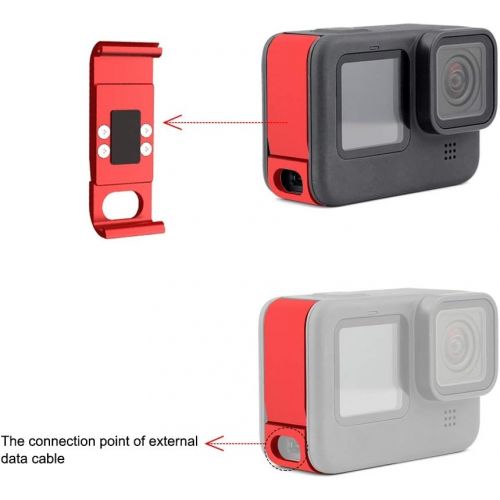  PULUZ Metal Side Door Battery Cover for GoPro Hero 9 Black Replacement, Aluminum Alloy Removable Battery Case Cover Protective Type-C Charging Port Adapter Repair Part Camera Vlog