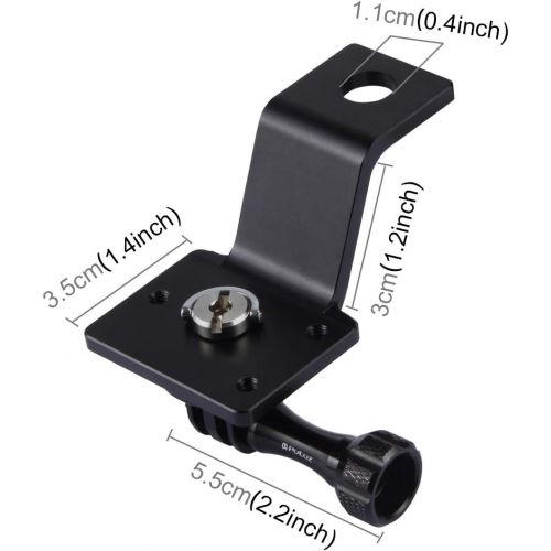  PULUZ Motorcycle Camera Mount Adapter Compatible for GoPro HERO9 Black/HERO8/HERO7/DJ OSMO/Xiaoyi Aluminum Alloy Camera Holder Mount with Tripod Adapter & Screw